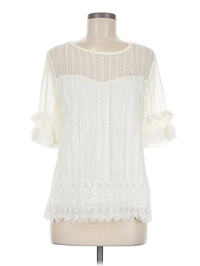 Pre-owned Maurices 3/4 Sleeve Blouse In Ivory