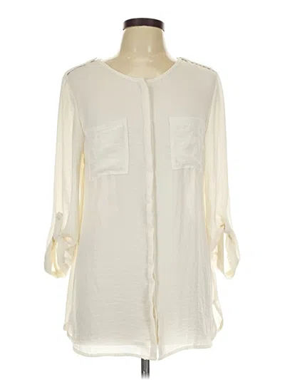 Pre-owned Maurices 3/4 Sleeve Blouse In Ivory