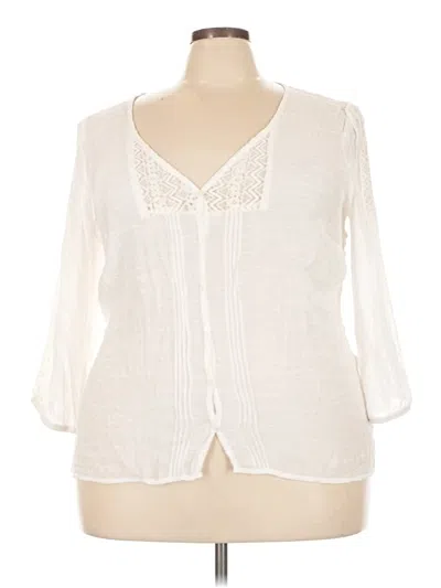 Pre-owned Maurices 3/4 Sleeve Blouse In Ivory