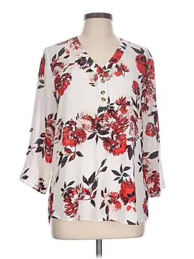 Pre-owned Maurices 3/4 Sleeve Blouse In Ivory
