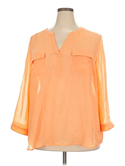 Pre-owned Maurices 3/4 Sleeve Blouse In Orange
