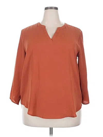 Pre-owned Maurices 3/4 Sleeve Blouse In Orange