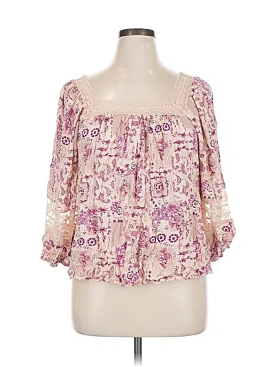 Pre-owned Maurices 3/4 Sleeve Blouse In Pink