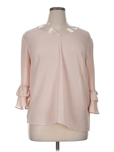 Pre-owned Maurices 3/4 Sleeve Blouse In Pink