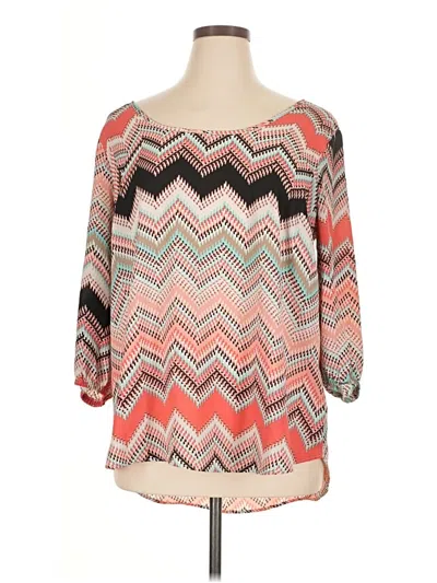 Pre-owned Maurices 3/4 Sleeve Blouse In Pink