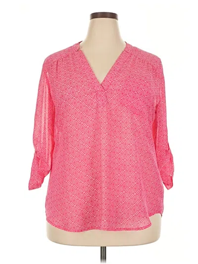 Pre-owned Maurices 3/4 Sleeve Blouse In Pink