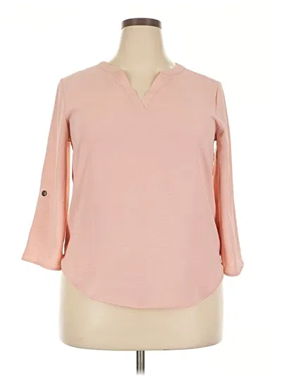 Pre-owned Maurices 3/4 Sleeve Blouse In Pink
