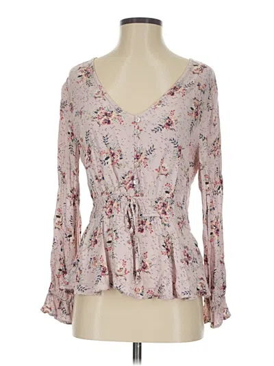 Pre-owned Maurices 3/4 Sleeve Blouse In Pink
