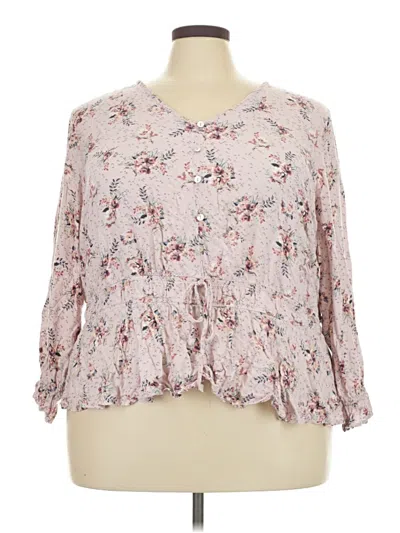 Pre-owned Maurices 3/4 Sleeve Blouse In Pink