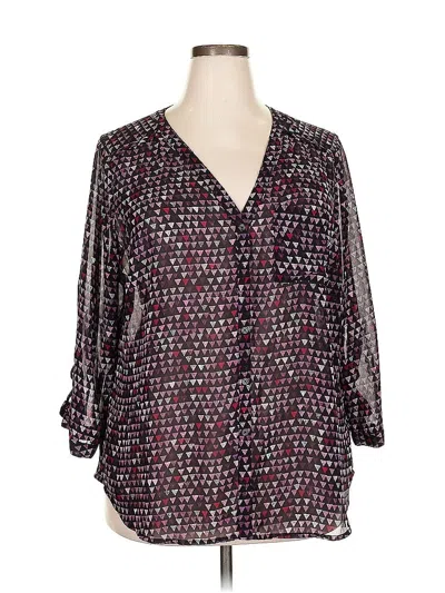 Pre-owned Maurices 3/4 Sleeve Blouse In Purple