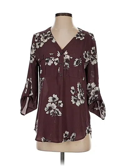 Pre-owned Maurices 3/4 Sleeve Blouse In Purple