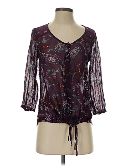 Pre-owned Maurices 3/4 Sleeve Blouse In Purple