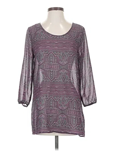 Pre-owned Maurices 3/4 Sleeve Blouse In Purple