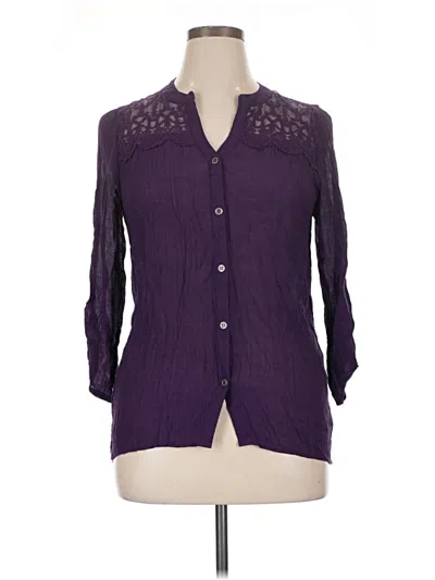 Pre-owned Maurices 3/4 Sleeve Blouse In Purple