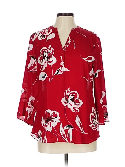 Pre-owned Maurices 3/4 Sleeve Blouse In Red