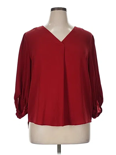 Pre-owned Maurices 3/4 Sleeve Blouse In Red