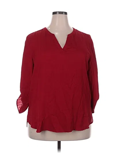 Pre-owned Maurices 3/4 Sleeve Blouse In Red