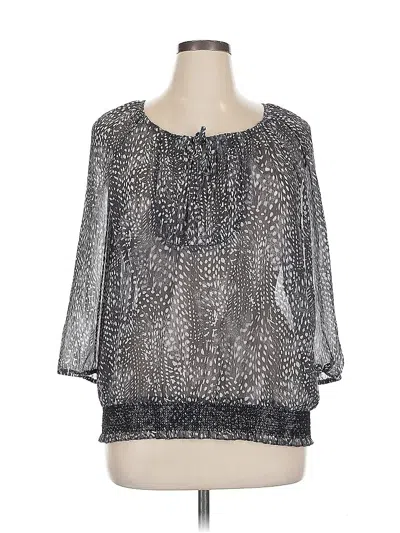 Pre-owned Maurices 3/4 Sleeve Blouse In Silver