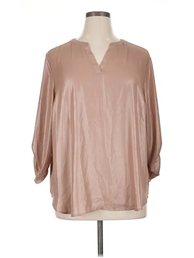 Pre-owned Maurices 3/4 Sleeve Blouse In Tan