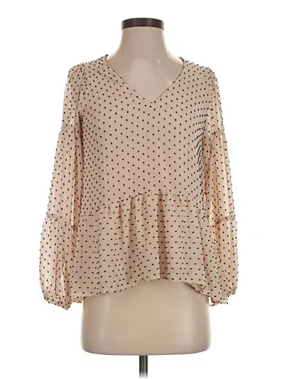 Pre-owned Maurices 3/4 Sleeve Blouse In Tan