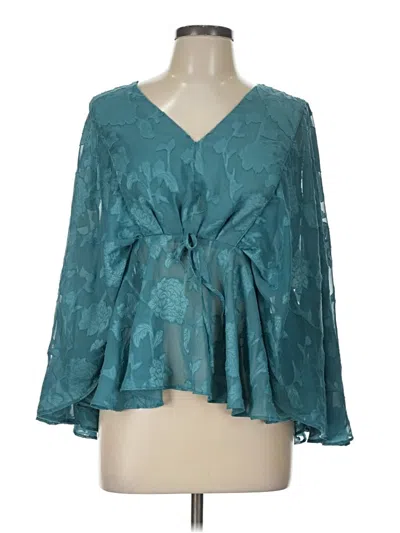 Pre-owned Maurices 3/4 Sleeve Blouse In Teal