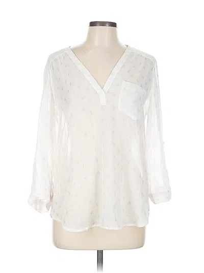 Pre-owned Maurices 3/4 Sleeve Blouse In White
