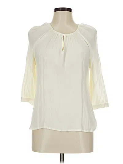 Pre-owned Maurices 3/4 Sleeve Blouse In White