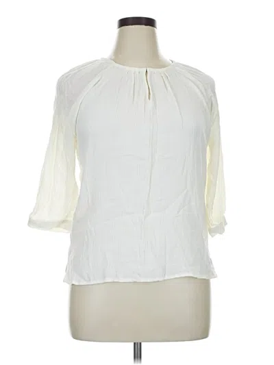 Pre-owned Maurices 3/4 Sleeve Blouse In White