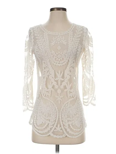 Pre-owned Maurices 3/4 Sleeve Blouse In White