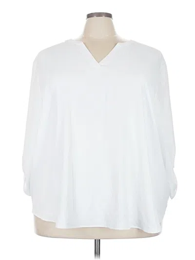 Pre-owned Maurices 3/4 Sleeve Blouse In White