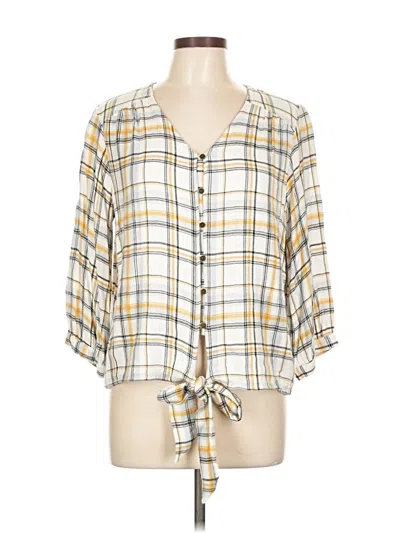 Pre-owned Maurices 3/4 Sleeve Blouse In Yellow