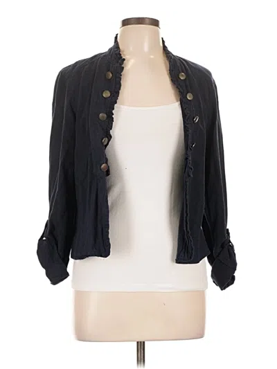 Pre-owned Maurices 3/4 Sleeve Button Down Shirt In Black