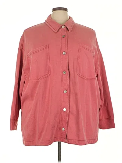 Pre-owned Maurices 3/4 Sleeve Button Down Shirt In Burgundy