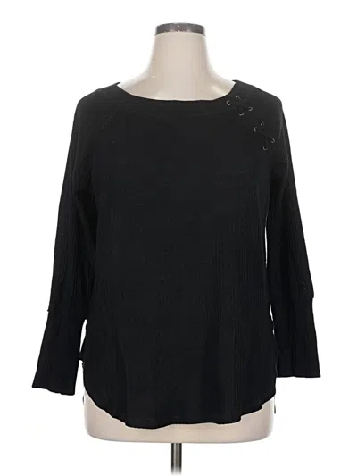Pre-owned Maurices 3/4 Sleeve T-shirt In Black
