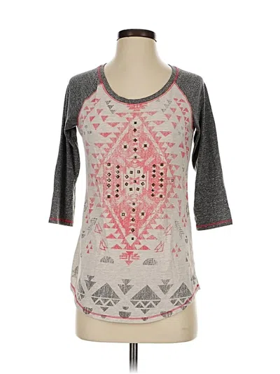 Pre-owned Maurices 3/4 Sleeve T-shirt In Gray