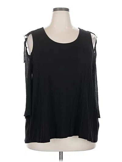 Pre-owned Maurices 3/4 Sleeve Top Black Cold Shoulder Neckline Tops