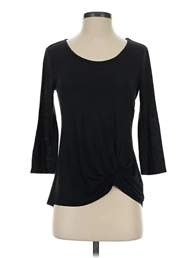 Pre-owned Maurices 3/4 Sleeve Top Black Keyhole Neckline Tops