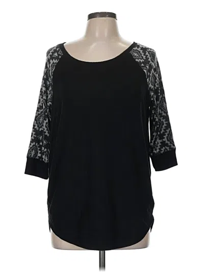 Pre-owned Maurices 3/4 Sleeve Top Black Scoop Neck Tops
