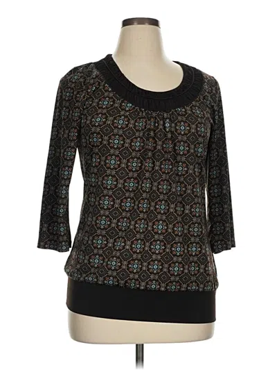 Pre-owned Maurices 3/4 Sleeve Top Black Scoop Neck Tops