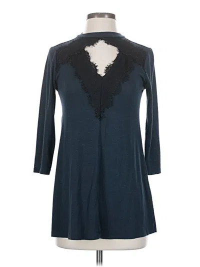 Pre-owned Maurices 3/4 Sleeve Top Blue Keyhole Neckline Tops