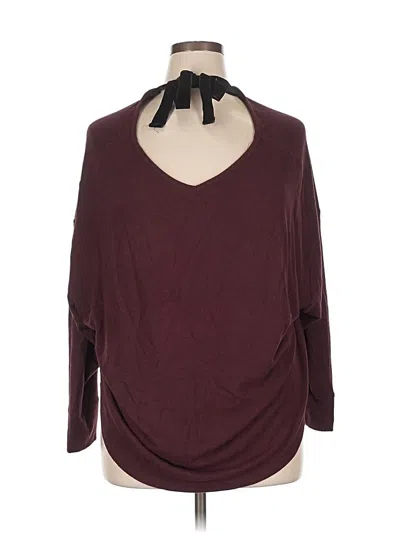 Pre-owned Maurices 3/4 Sleeve Top Burgundy Keyhole Neckline Tops