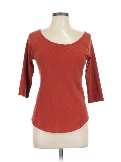 Pre-owned Maurices 3/4 Sleeve Top Burgundy Scoop Neck Tops