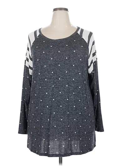 Pre-owned Maurices 3/4 Sleeve Top Gray Cold Shoulder Neckline Tops