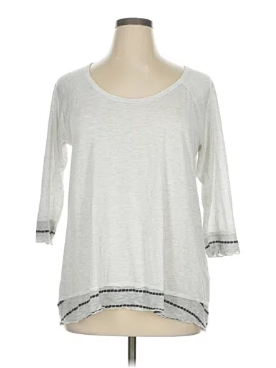Pre-owned Maurices 3/4 Sleeve Top Gray Scoop Neck Tops
