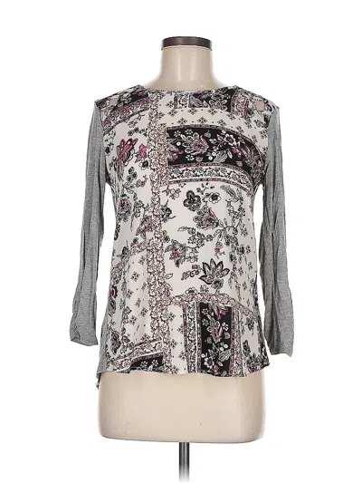 Pre-owned Maurices 3/4 Sleeve Top Gray Square Neckline Tops