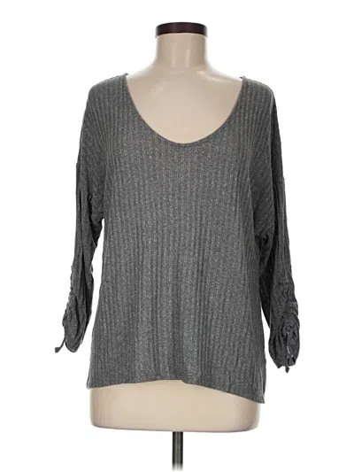 Pre-owned Maurices 3/4 Sleeve Top Gray Sweetheart Neckline Tops