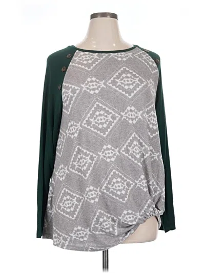 Pre-owned Maurices 3/4 Sleeve Top Green Square Neckline Tops