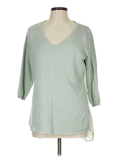Maurices 3/4 Sleeve Top Green V Neck Tops