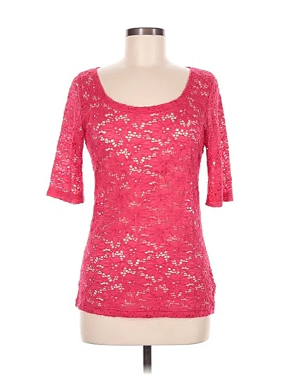 Pre-owned Maurices 3/4 Sleeve Top Pink Scoop Neck Tops