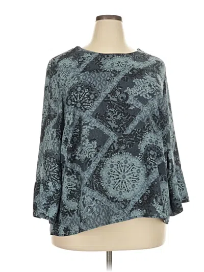 Pre-owned Maurices 3/4 Sleeve Top Teal Boatneck Tops In Blue